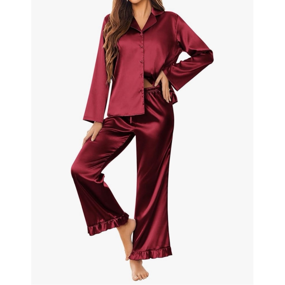 EKOUAER Silk Satin Pajamas Set